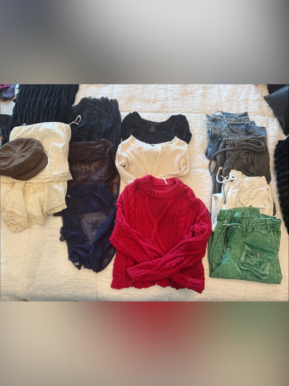 Free People 4 pants and 7 tops plus hat all 1 price